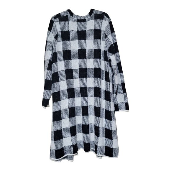 Plaid Open Front Cardigan Ivory Combo By 89th + Madison 3X Longline Design $68 - Picture 7 of 7